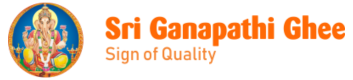 The logo of Sri Ganapathi Ghee in Coimbatore manufactures the best quality ghee for the customers.